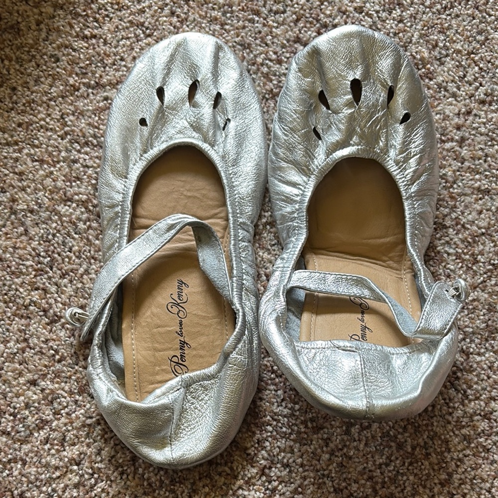 Penny Loves Kenny Silver Ballet Flats